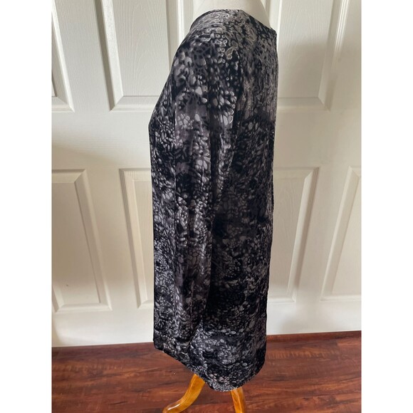 J Jill Womens Shift Dress Size Small Petite Burnout Velvet Lined Black Keyhole - Picture 4 of 11